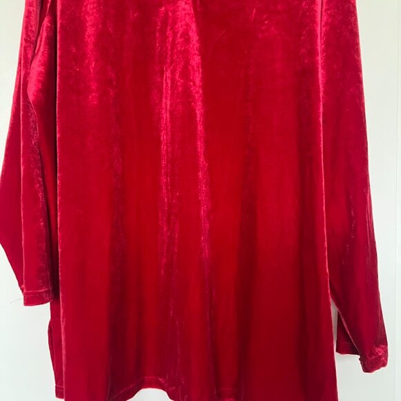 Woman Within Red Velvet Pullover Christmas Holiday Top Blouse Size 2X - Picture 8 of 12